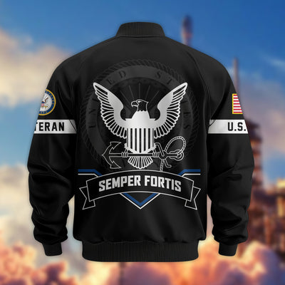 Premium US Veterans Bomber Jacket, Gifts For US Veterans, Gifts On Father's Day, Veterans Day.
