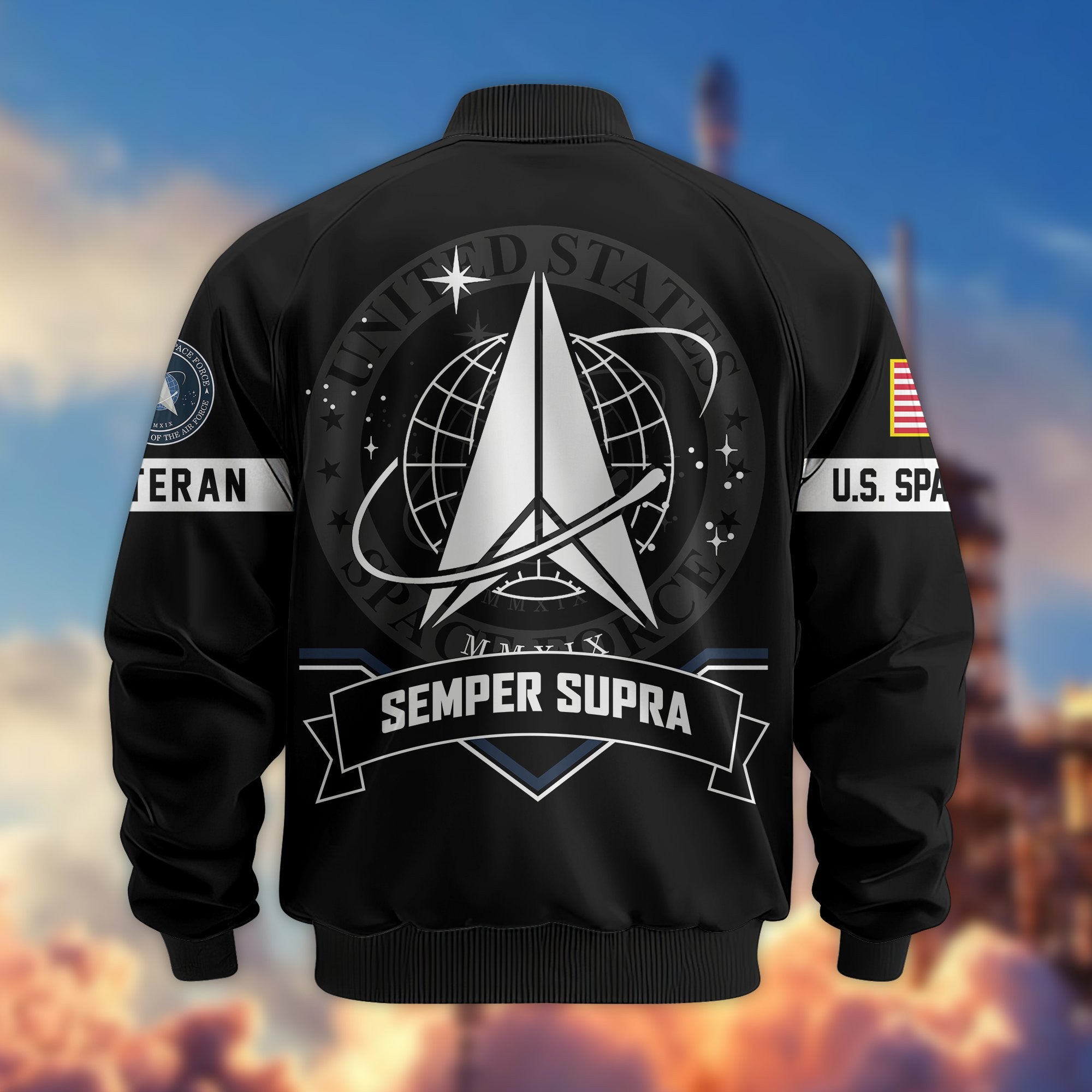 Premium US Veterans Bomber Jacket, Gifts For US Veterans, Gifts On Father's Day, Veterans Day.