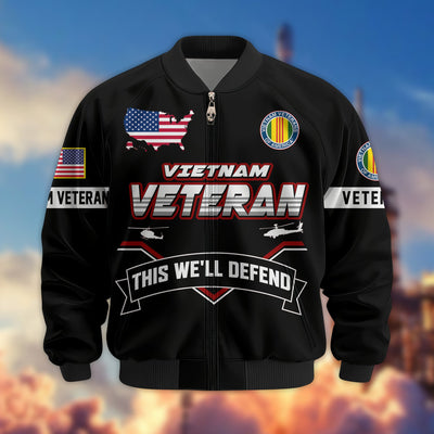Premium US Veterans Bomber Jacket, Gifts For US Veterans, Gifts On Father's Day, Veterans Day.