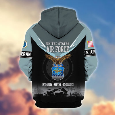 Premium US Veterans Zip Hoodie, Gifts For US Veterans, Gifts On Father's Day, Veterans Day.
