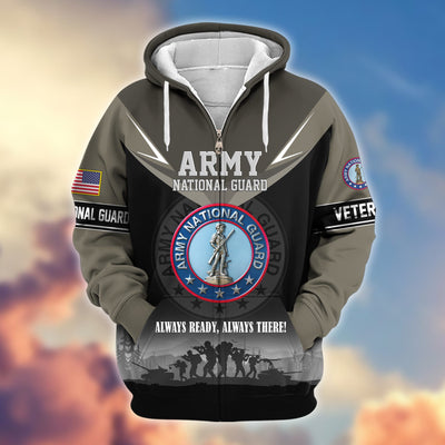 Premium US Veterans Zip Hoodie, Gifts For US Veterans, Gifts On Father's Day, Veterans Day.