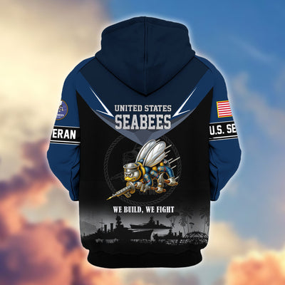Premium US Veterans Zip Hoodie, Gifts For US Veterans, Gifts On Father's Day, Veterans Day.