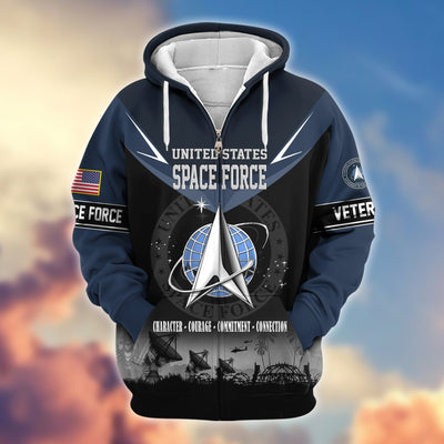 Premium US Veterans Zip Hoodie, Gifts For US Veterans, Gifts On Father's Day, Veterans Day.