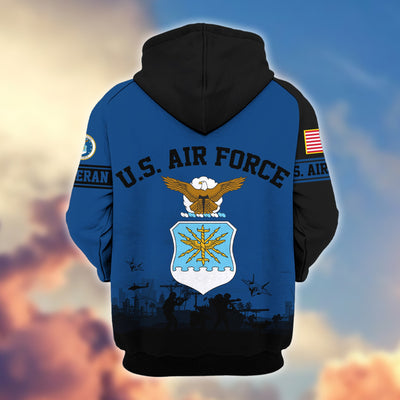 Premium US Veterans Zip Hoodie, Gifts For US Veterans, Gifts On Father's Day, Veterans Day.