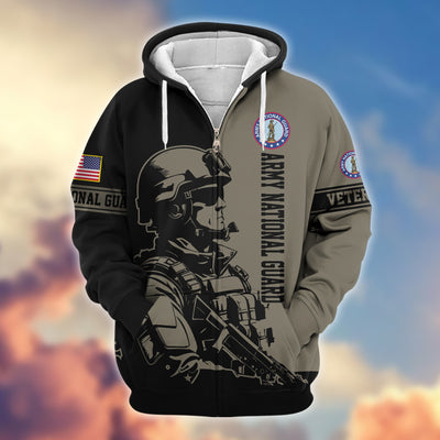 Premium US Veterans Zip Hoodie, Gifts For US Veterans, Gifts On Father's Day, Veterans Day.
