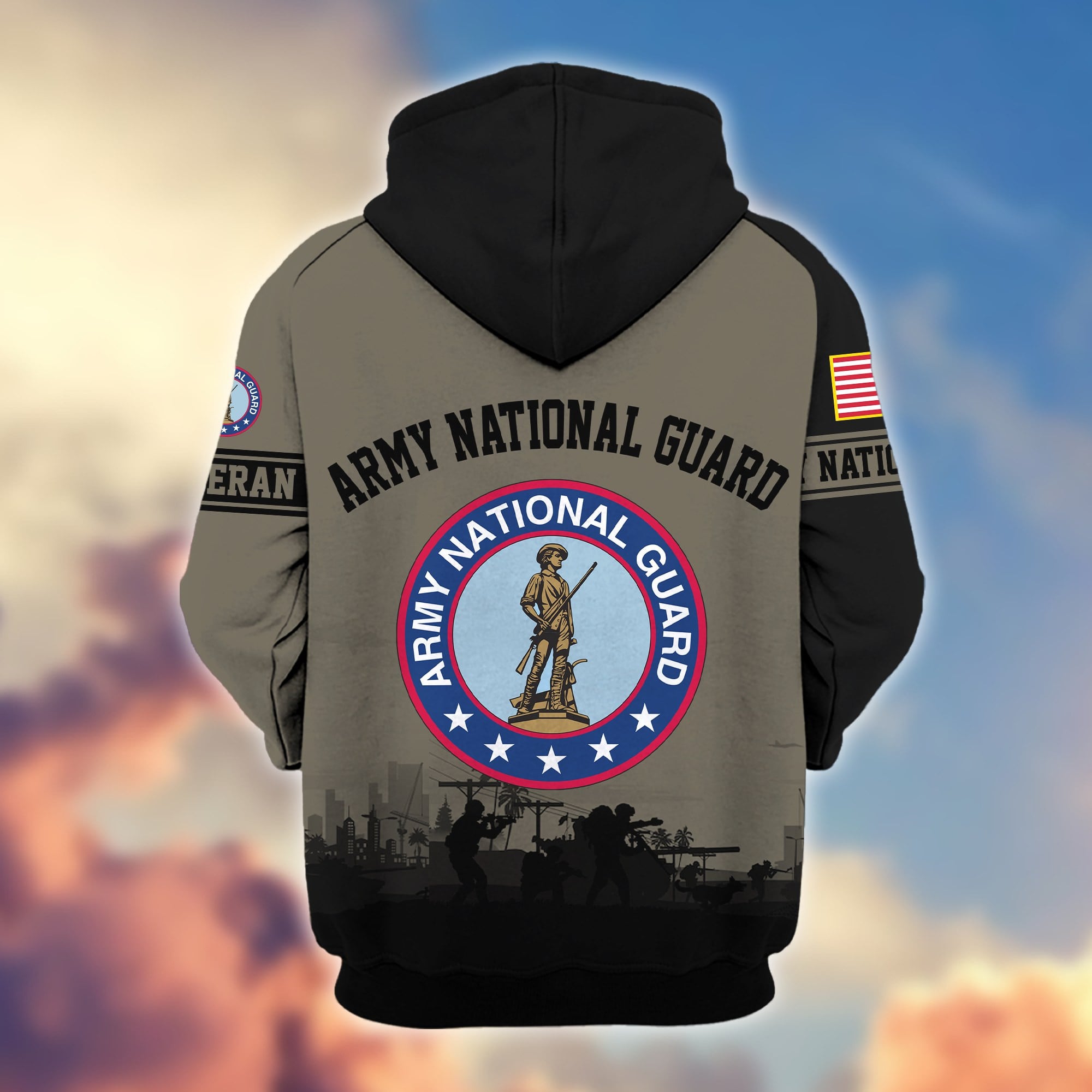 Premium US Veterans Zip Hoodie, Gifts For US Veterans, Gifts On Father's Day, Veterans Day.
