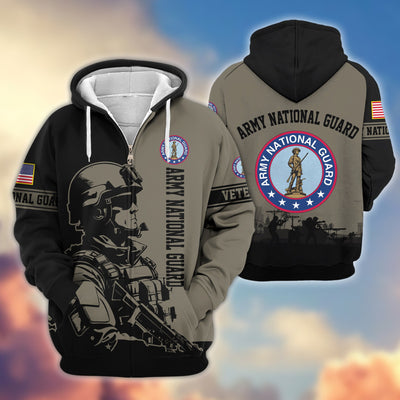 Premium US Veterans Zip Hoodie, Gifts For US Veterans, Gifts On Father's Day, Veterans Day.