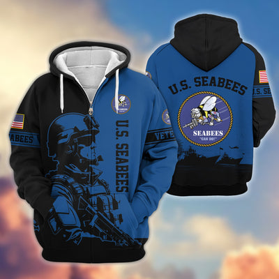 Premium US Veterans Zip Hoodie, Gifts For US Veterans, Gifts On Father's Day, Veterans Day.