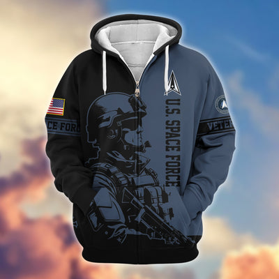 Premium US Veterans Zip Hoodie, Gifts For US Veterans, Gifts On Father's Day, Veterans Day.