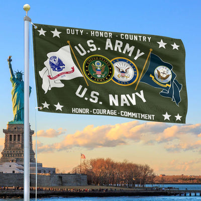 Premium US Army - Navy Grommet Flag