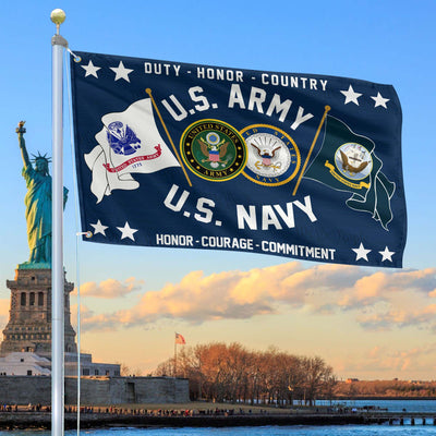 Premium US Army - Navy Grommet Flag