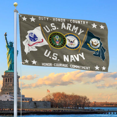 Premium US Army - Navy Grommet Flag