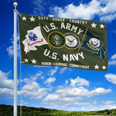 Premium US Army - Navy Grommet Flag