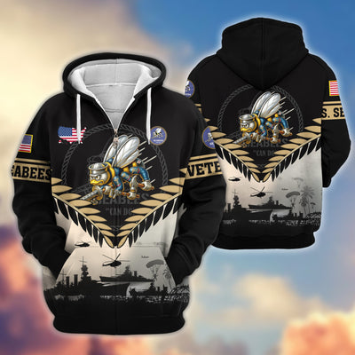 Premium US Veterans Zip Hoodie, Gifts For US Veterans, Gifts On Father's Day, Veterans Day.