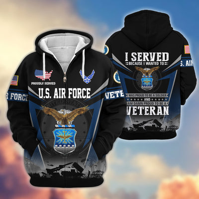 Premium US Veterans Zip Hoodie, Gifts For US Veterans, Gifts On Father's Day, Veterans Day.