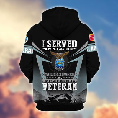 Premium US Veterans Zip Hoodie, Gifts For US Veterans, Gifts On Father's Day, Veterans Day.