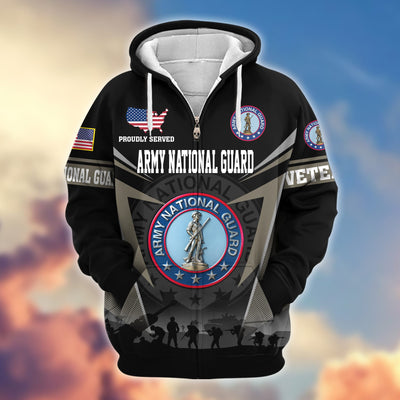 Premium US Veterans Zip Hoodie, Gifts For US Veterans, Gifts On Father's Day, Veterans Day.