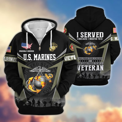 Premium US Veterans Zip Hoodie, Gifts For US Veterans, Gifts On Father's Day, Veterans Day.