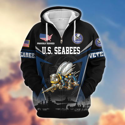 Premium US Veterans Zip Hoodie, Gifts For US Veterans, Gifts On Father's Day, Veterans Day.