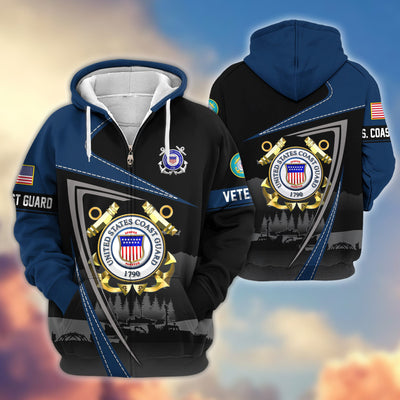 Premium US Veterans Zip Hoodie, Gifts For US Veterans, Gifts On Father's Day, Veterans Day.