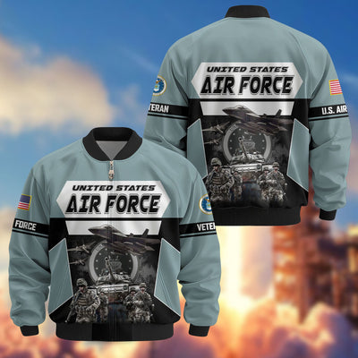 Premium US Veterans Bomber Jacket, Gifts For US Veterans, Gifts On Father's Day, Veterans Day.