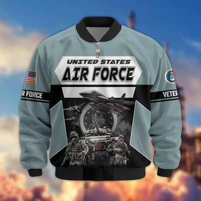Premium US Veterans Bomber Jacket, Gifts For US Veterans, Gifts On Father's Day, Veterans Day.