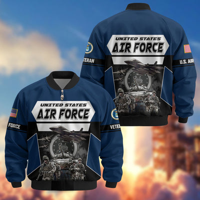 Premium US Veterans Bomber Jacket, Gifts For US Veterans, Gifts On Father's Day, Veterans Day.