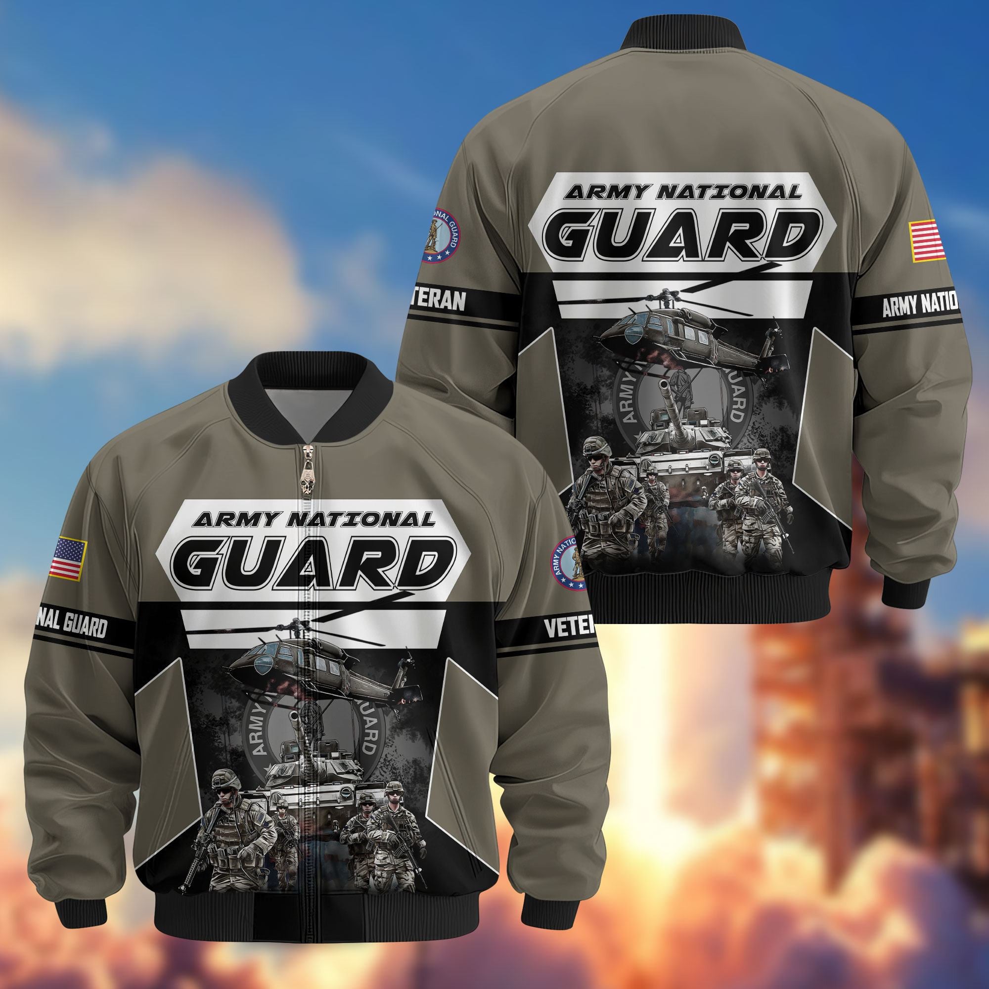 Premium US Veterans Bomber Jacket, Gifts For US Veterans, Gifts On Father's Day, Veterans Day.
