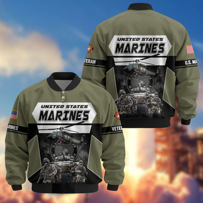 Premium US Veterans Bomber Jacket, Gifts For US Veterans, Gifts On Father's Day, Veterans Day.