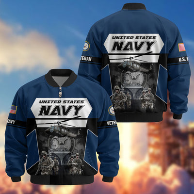 Premium US Veterans Bomber Jacket, Gifts For US Veterans, Gifts On Father's Day, Veterans Day.