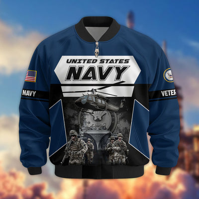 Premium US Veterans Bomber Jacket, Gifts For US Veterans, Gifts On Father's Day, Veterans Day.