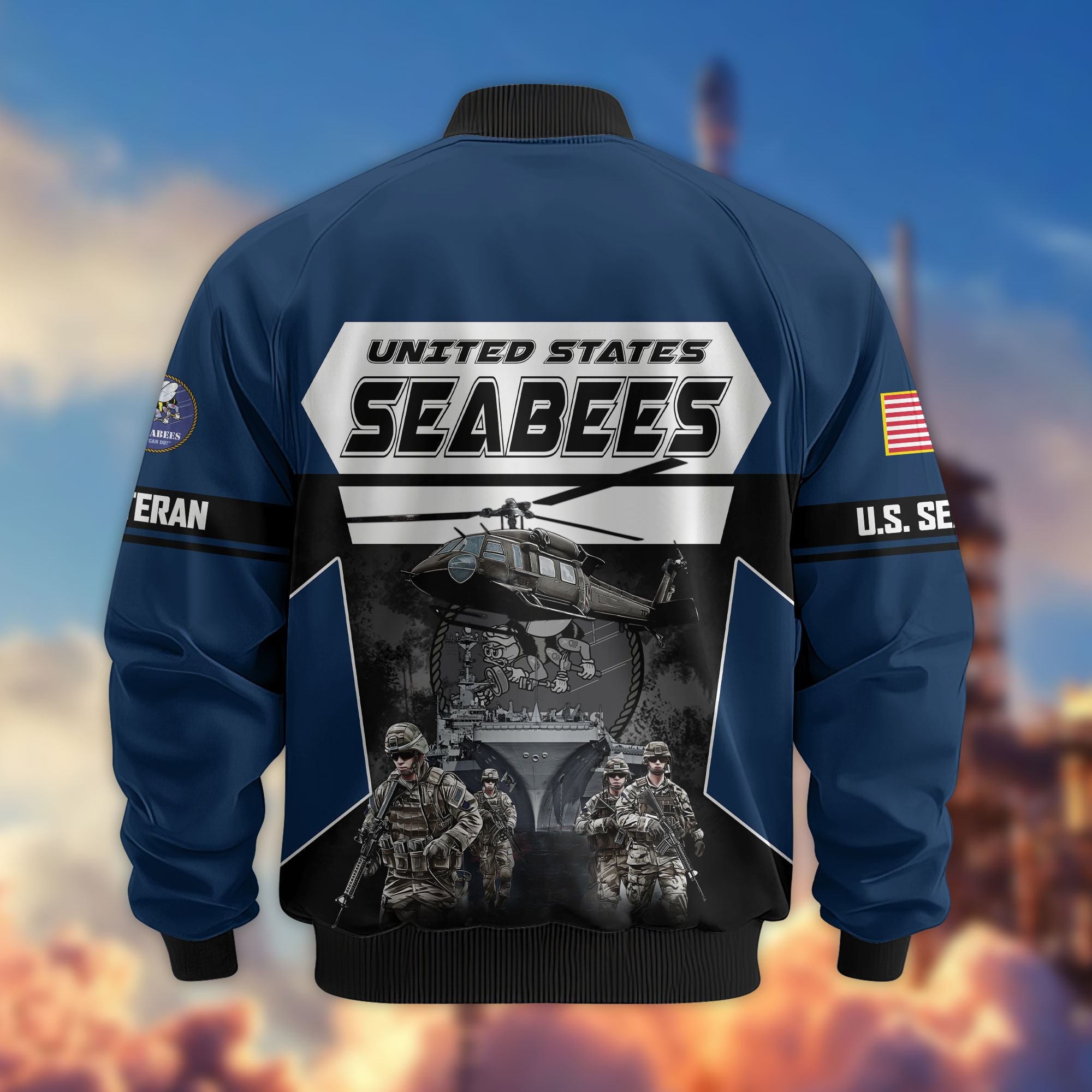 Premium US Veterans Bomber Jacket, Gifts For US Veterans, Gifts On Father's Day, Veterans Day.