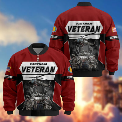 Premium US Veterans Bomber Jacket, Gifts For US Veterans, Gifts On Father's Day, Veterans Day.
