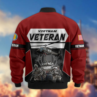 Premium US Veterans Bomber Jacket, Gifts For US Veterans, Gifts On Father's Day, Veterans Day.