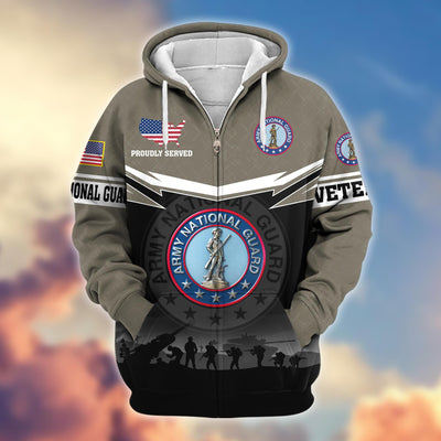 Premium US Veterans Zip Hoodie, Gifts For US Veterans, Gifts On Father's Day, Veterans Day.
