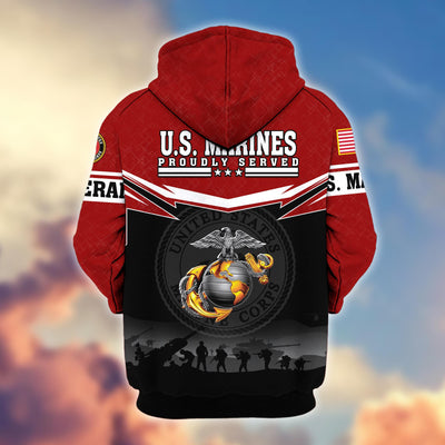 Premium US Veterans Zip Hoodie, Gifts For US Veterans, Gifts On Father's Day, Veterans Day.