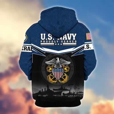 Premium US Veterans Zip Hoodie, Gifts For US Veterans, Gifts On Father's Day, Veterans Day.