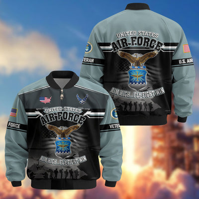 Premium US Veterans Bomber Jacket, Gifts For US Veterans, Gifts On Father's Day, Veterans Day.
