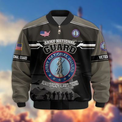 Premium US Veterans Bomber Jacket, Gifts For US Veterans, Gifts On Father's Day, Veterans Day.