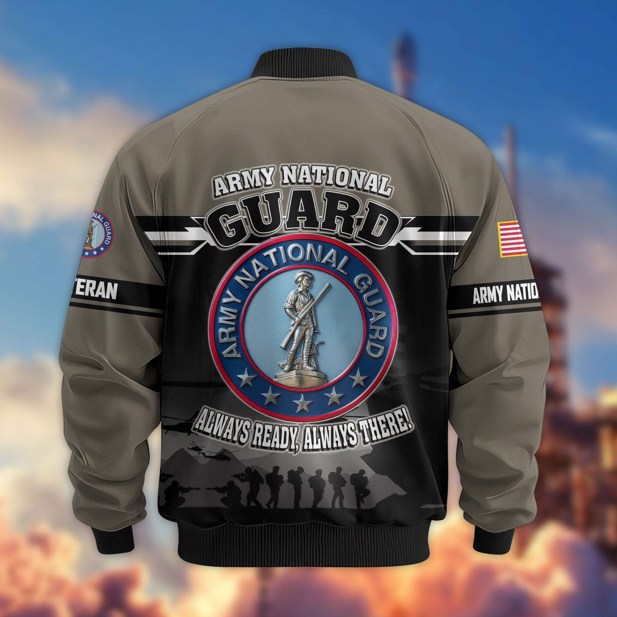 Premium US Veterans Bomber Jacket, Gifts For US Veterans, Gifts On Father's Day, Veterans Day.