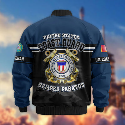 Premium US Veterans Bomber Jacket, Gifts For US Veterans, Gifts On Father's Day, Veterans Day.