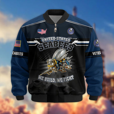 Premium US Veterans Bomber Jacket, Gifts For US Veterans, Gifts On Father's Day, Veterans Day.