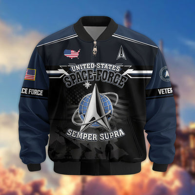 Premium US Veterans Bomber Jacket, Gifts For US Veterans, Gifts On Father's Day, Veterans Day.