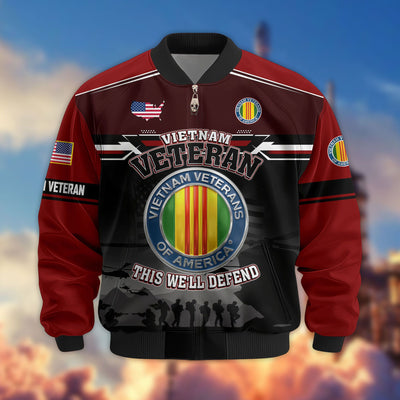 Premium US Veterans Bomber Jacket, Gifts For US Veterans, Gifts On Father's Day, Veterans Day.