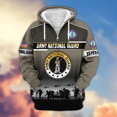 Premium US Veterans Zip Hoodie, Gifts For US Veterans, Gifts On Father's Day, Veterans Day.