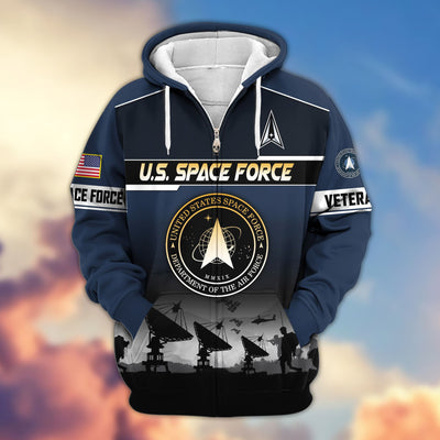 Premium US Veterans Zip Hoodie, Gifts For US Veterans, Gifts On Father's Day, Veterans Day.