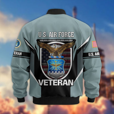 Premium US Veterans Bomber Jacket, Gifts For US Veterans, Gifts On Father's Day, Veterans Day.