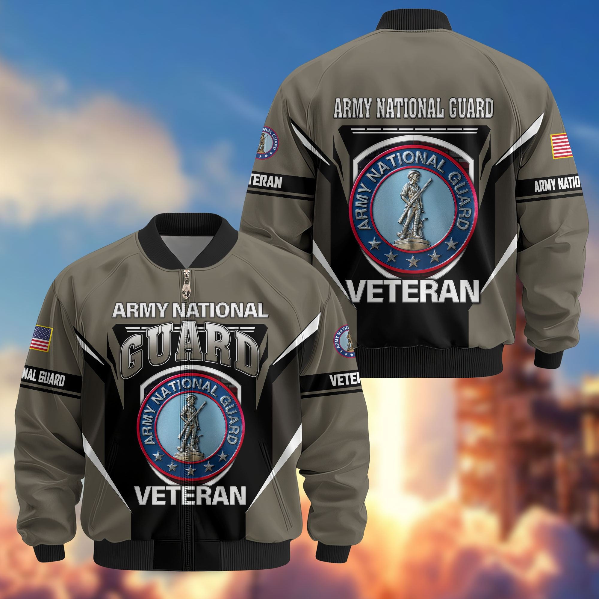 Premium US Veterans Bomber Jacket, Gifts For US Veterans, Gifts On Father's Day, Veterans Day.