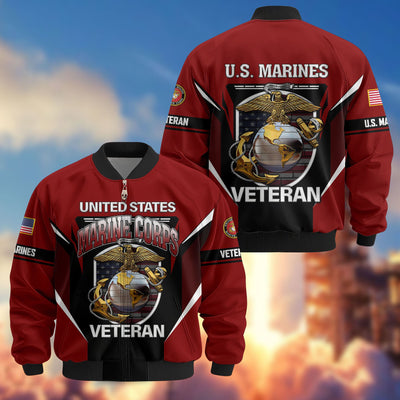 Premium US Veterans Bomber Jacket, Gifts For US Veterans, Gifts On Father's Day, Veterans Day.