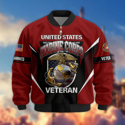 Premium US Veterans Bomber Jacket, Gifts For US Veterans, Gifts On Father's Day, Veterans Day.